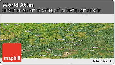 Satellite Panoramic Map of the Area around 54° 3' 9" N, 23° 52' 30" E