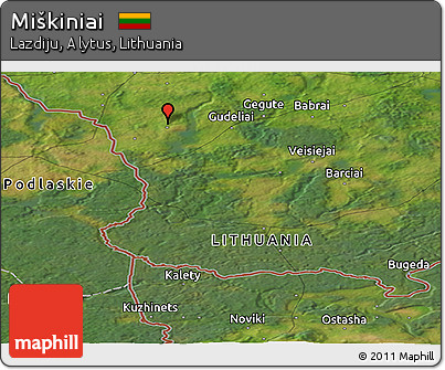Satellite Panoramic Map of Miškiniai