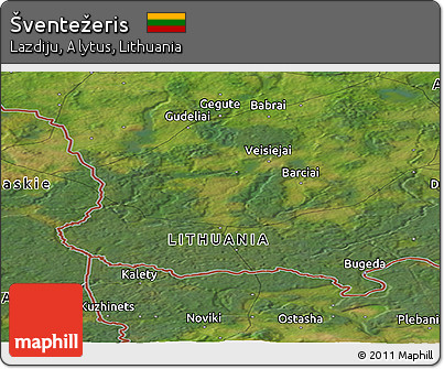 Satellite Panoramic Map of Šventežeris