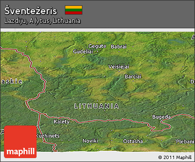 Satellite Panoramic Map of Šventežeris