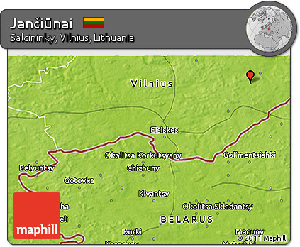 Physical 3D Map of Jančiūnai