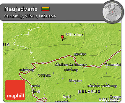 Physical 3D Map of Naujadvaris