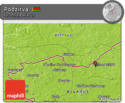 Physical 3D Map of Podzitva