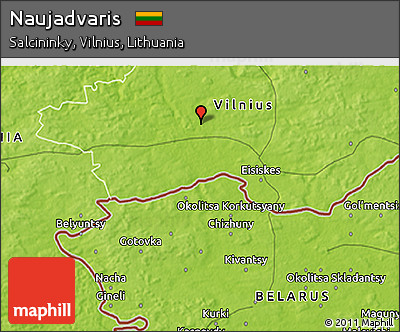 Physical 3D Map of Naujadvaris