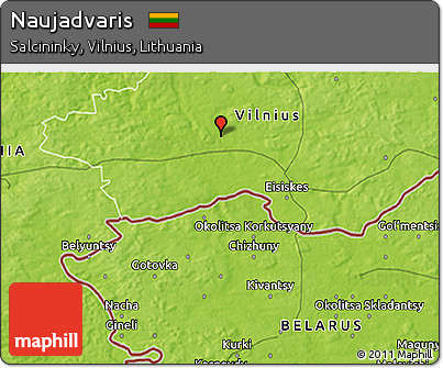 Physical 3D Map of Naujadvaris