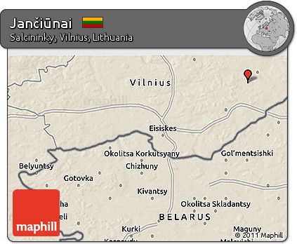 Shaded Relief 3D Map of Jančiūnai