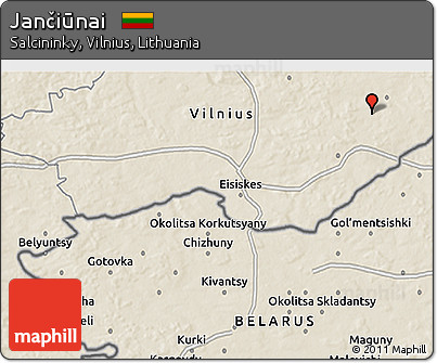 Shaded Relief 3D Map of Jančiūnai
