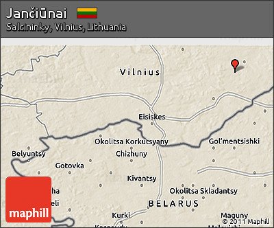 Shaded Relief 3D Map of Jančiūnai