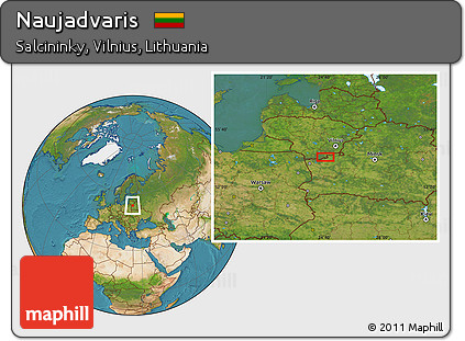 Satellite Location Map of Naujadvaris