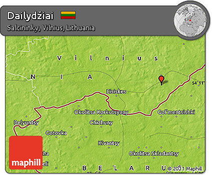 Physical Map of Dailydžiai