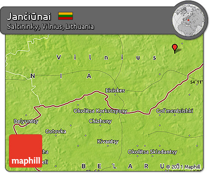 Physical Map of Jančiūnai