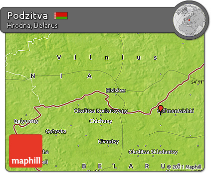 Physical Map of Podzitva