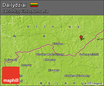 Physical Map of Dailydžiai