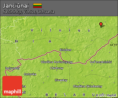 Physical Map of Jančiūnai