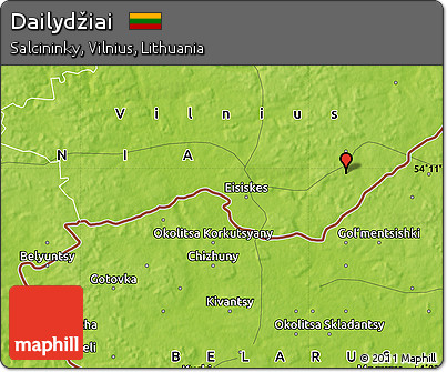 Physical Map of Dailydžiai