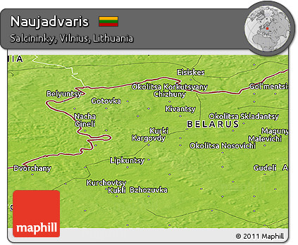 Physical Panoramic Map of Naujadvaris
