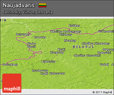 Physical Panoramic Map of Naujadvaris