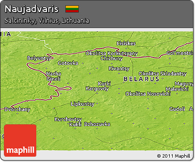 Physical Panoramic Map of Naujadvaris