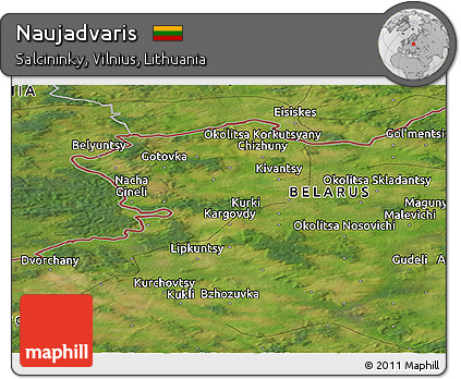 Satellite Panoramic Map of Naujadvaris