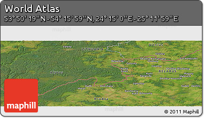 Satellite Panoramic Map of the Area around 54° 3' 9" N, 24° 43' 30" E