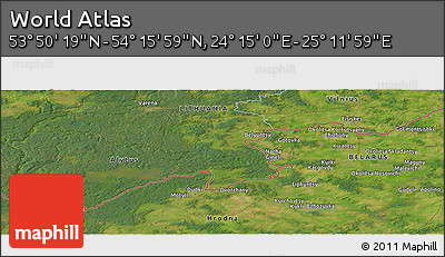 Satellite Panoramic Map of the Area around 54° 3' 9" N, 24° 43' 30" E