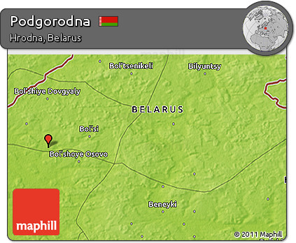 Physical 3D Map of Podgorodna