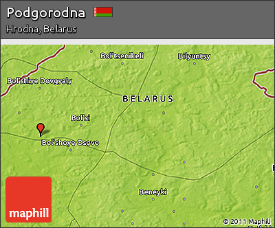 Physical 3D Map of Podgorodna