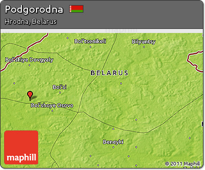 Physical 3D Map of Podgorodna