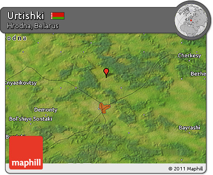 Satellite 3D Map of Urtishki