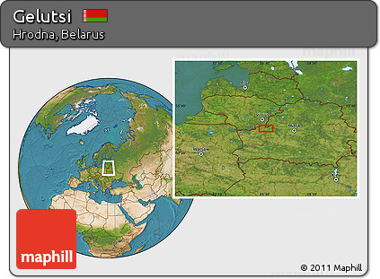 Satellite Location Map of Gelutsi