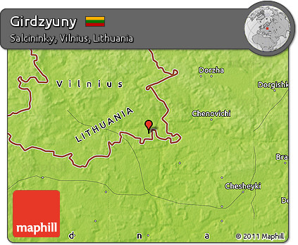 Physical Map of Girdzyuny
