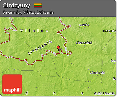 Physical Map of Girdzyuny