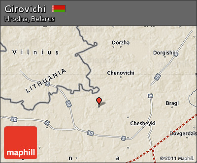Shaded Relief Map of Girovichi