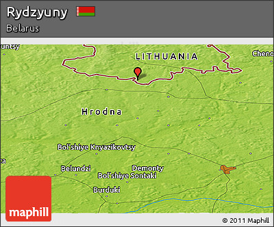 Physical Panoramic Map of Rydzyuny