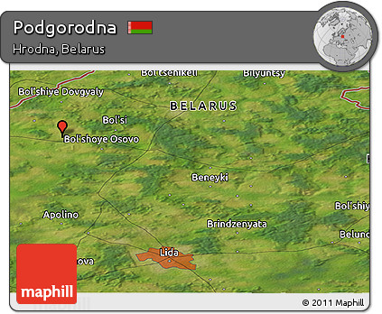 Satellite Panoramic Map of Podgorodna