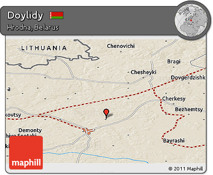 Shaded Relief Panoramic Map of Doylidy