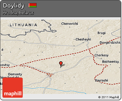 Shaded Relief Panoramic Map of Doylidy