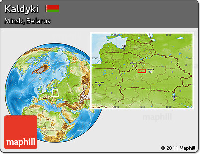 Physical Location Map of Kaldyki