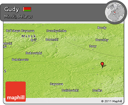 Physical Panoramic Map of Gudy