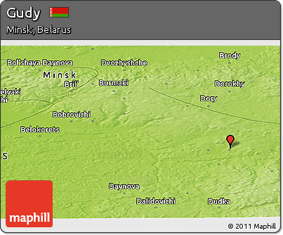 Physical Panoramic Map of Gudy