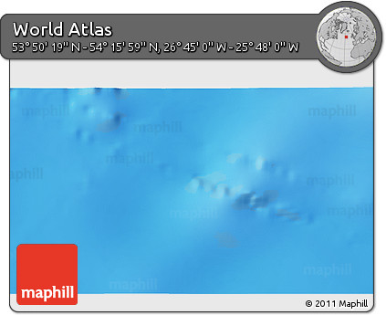 Physical 3D Map of the Area around 54° 3' 9" N, 26° 16' 29" W