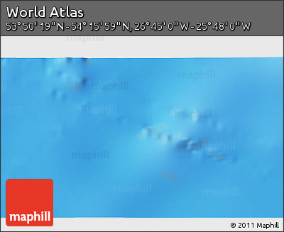 Physical 3D Map of the Area around 54° 3' 9" N, 26° 16' 29" W