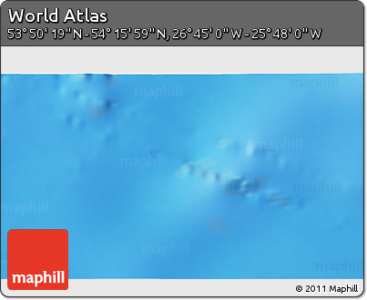 Physical 3D Map of the Area around 54° 3' 9" N, 26° 16' 29" W
