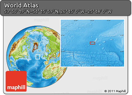 Physical Location Map of the Area around 54° 3' 9" N, 26° 16' 29" W