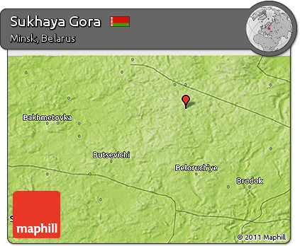 Physical 3D Map of Sukhaya Gora