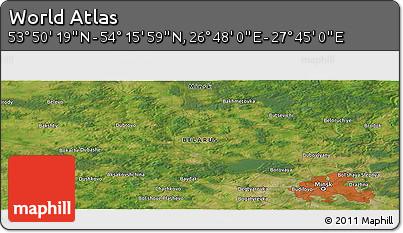 Satellite Panoramic Map of the Area around 54° 3' 9" N, 27° 16' 29" E