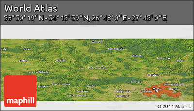 Satellite Panoramic Map of the Area around 54° 3' 9" N, 27° 16' 29" E