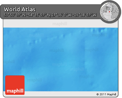 Physical 3D Map of the Area around 54° 3' 9" N, 27° 7' 30" W