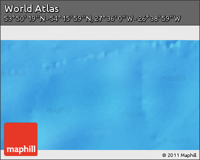 Physical 3D Map of the Area around 54° 3' 9" N, 27° 7' 30" W