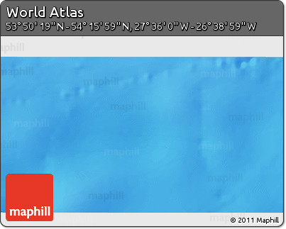 Physical 3D Map of the Area around 54° 3' 9" N, 27° 7' 30" W
